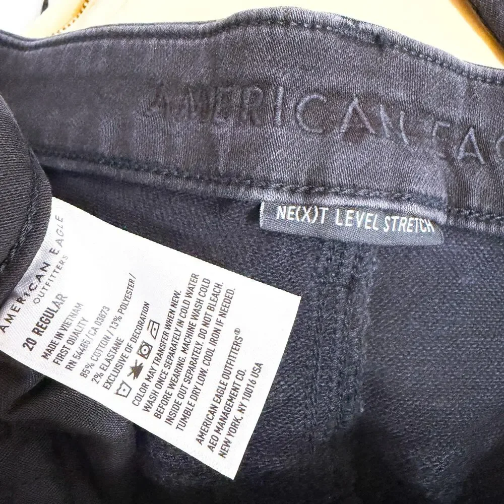 American Eagle Next Curvy Super High Rise Leggings Skinny Jeans Black sz 20 NWT